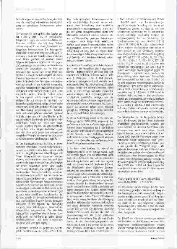 Vorschauseite 5: Zur Zwangsbehandlung § 1906 BGB Schlagworte: Ambulante Zwangsbehandlung