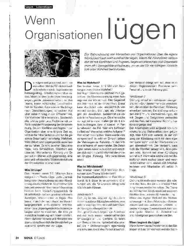 Vorschauseite 1: Wenn Organisationen lügen