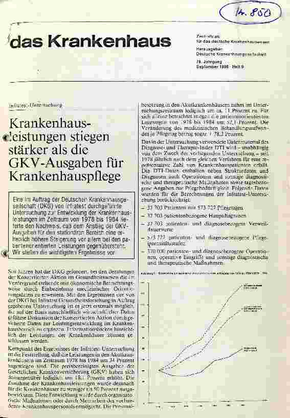 Vorschauseite 1: Krankenhausleistungen stiegen stärker als die GKV-Ausgaben für Krankenhauspflege // Eine Infra-Test-Untersuchung