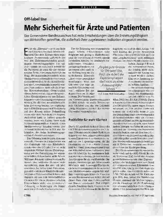 Vorschauseite 1: Mehr Sicherheit für Ärzte und Patienten