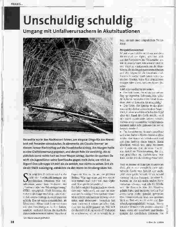 Vorschauseite 1: Unschuldig schuldigUmgang mit Unfallverursachern in Akutsituationen