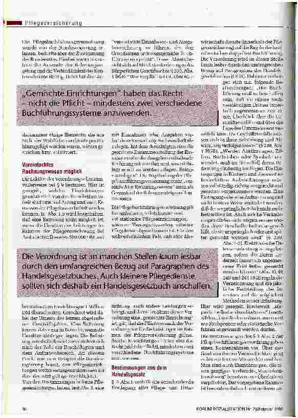 Vorschauseite 2: Chance oder Belastung für kirchliche Pflegedienste? Verordnete Buchführung