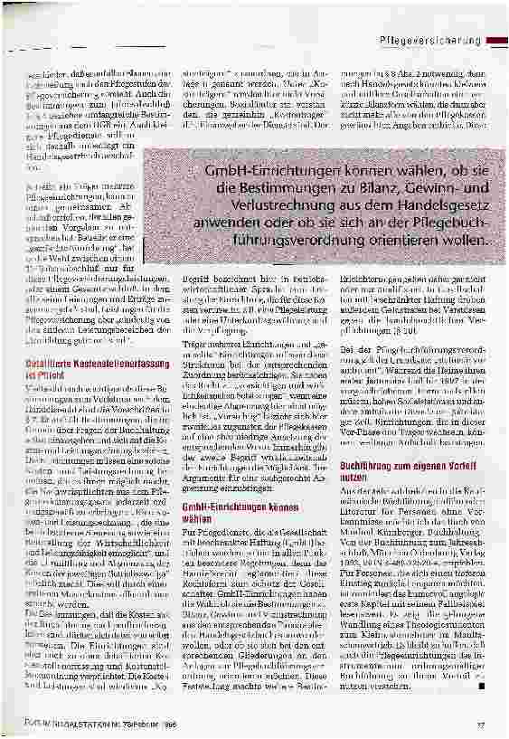 Vorschauseite 3: Chance oder Belastung für kirchliche Pflegedienste? Verordnete Buchführung