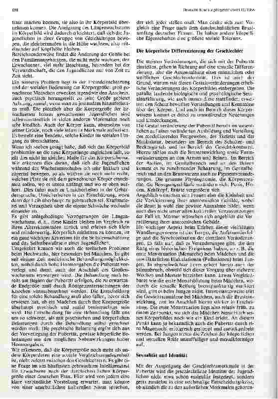 Vorschauseite 4: Pubertät und Adoleszenz Leibliche und soziale Aspekte eines veränderten Selbsterlebens in der Pubertät