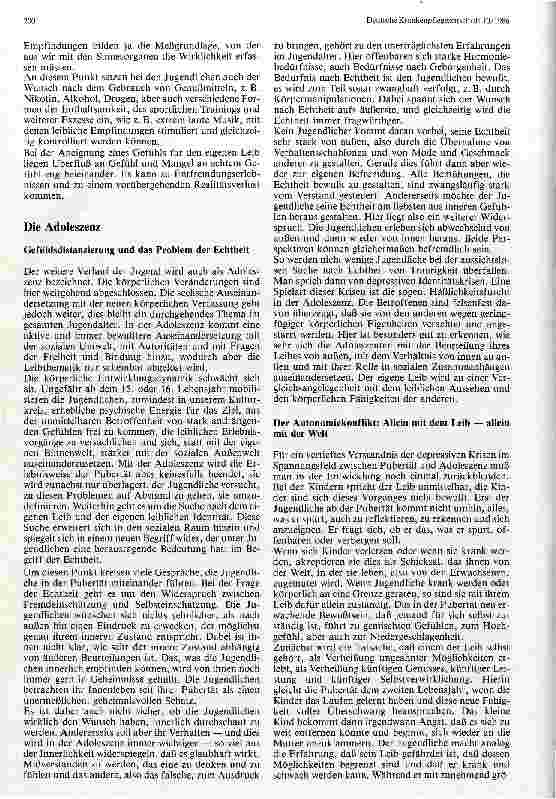 Vorschauseite 6: Pubertät und Adoleszenz Leibliche und soziale Aspekte eines veränderten Selbsterlebens in der Pubertät