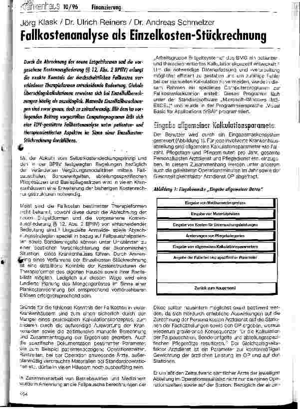 Vorschauseite 1: Fallkostenanalyse als Einzelkosten-Stückrechnung