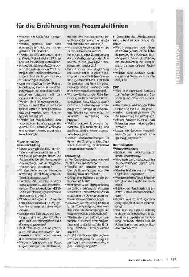 Vorschauseite 5: Prozessleitlinien und ihre Konsequenzen für die Reha