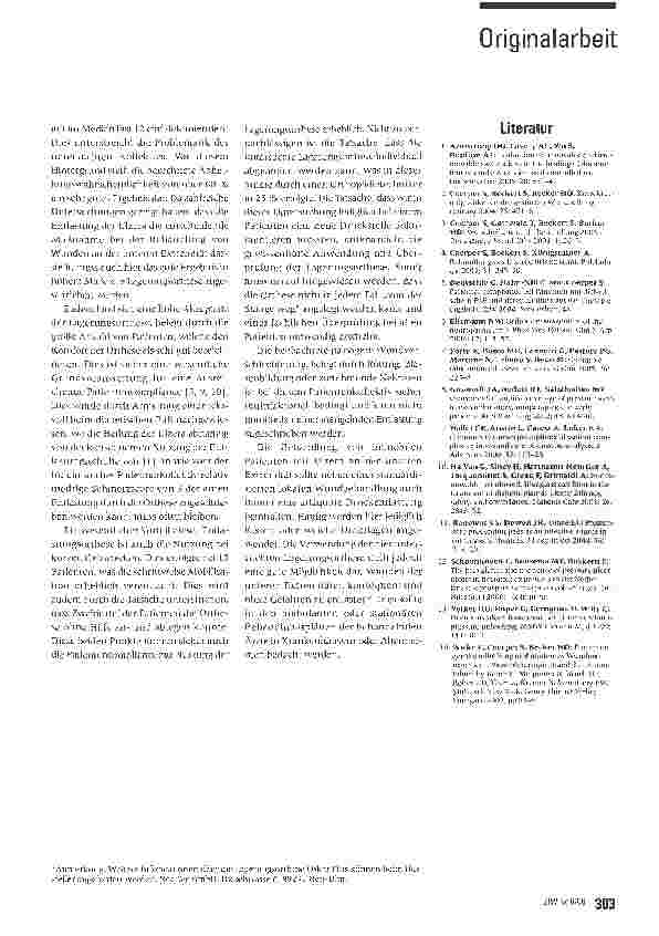 Vorschauseite 4: Stellenwert einer Lagerungsorthese zur Entlastung von Ulzera der unteren Extremität bei immobilen Patienten - Eine prospektive Erhebung