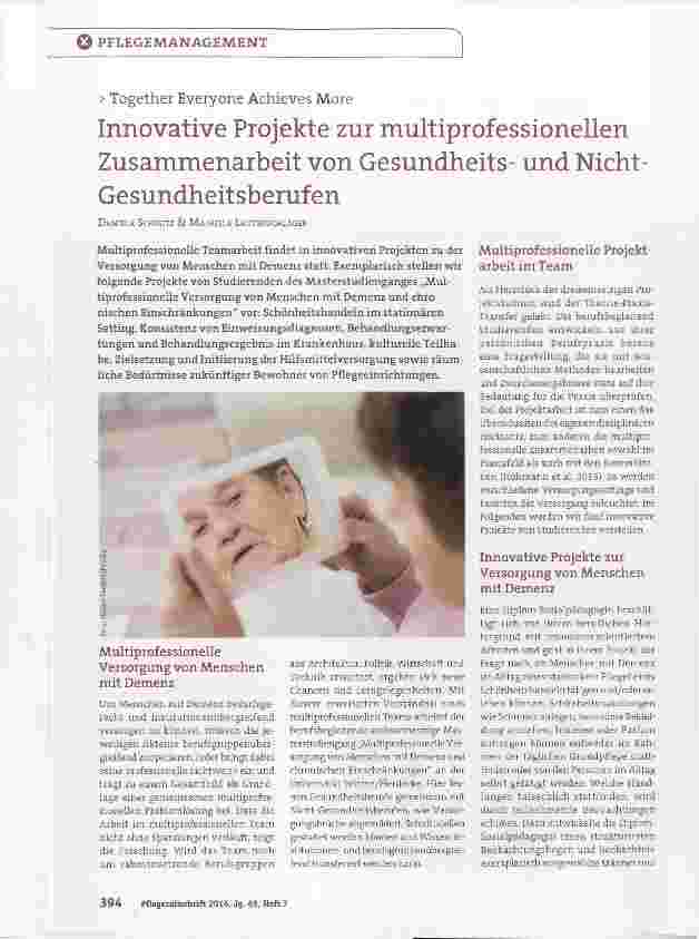 Vorschauseite 1: Innovative Projekte zur multiprofessionellen Zusammenarbeit von Gesundheitsund Nicht-Gesundheitsberufen