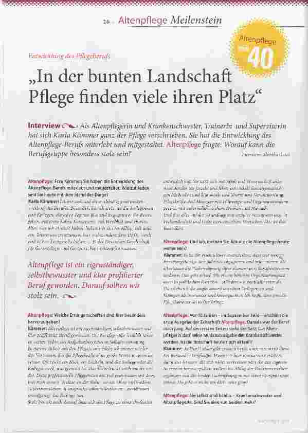 Vorschauseite 1: In der bunten Landschaft Pflege finden viele ihren Platz