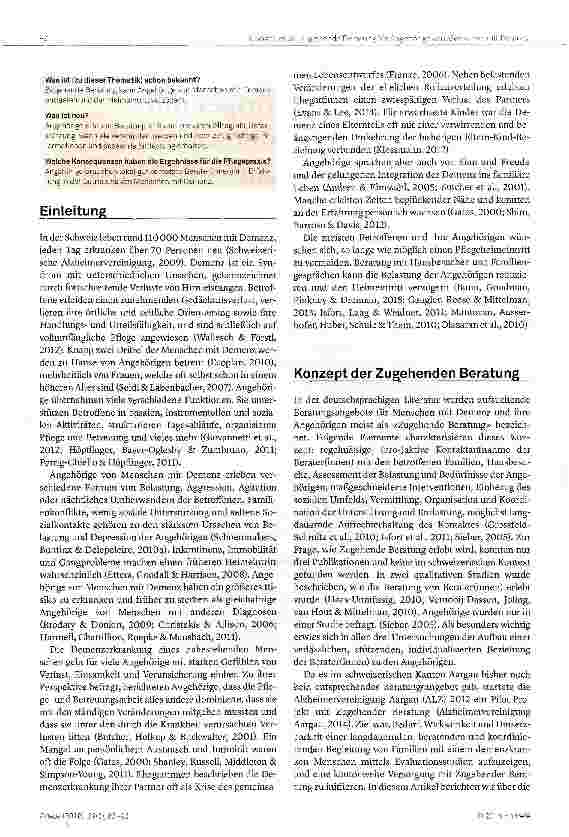 Vorschauseite 2: Erfahrungen Angehöriger mit der Betreuung von Menschen mit Demenz und zugehender Beratung