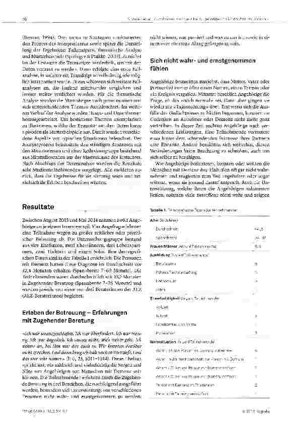Vorschauseite 4: Erfahrungen Angehöriger mit der Betreuung von Menschen mit Demenz und zugehender Beratung