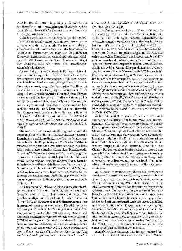 Vorschauseite 5: Erfahrungen Angehöriger mit der Betreuung von Menschen mit Demenz und zugehender Beratung