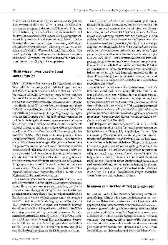 Vorschauseite 6: Erfahrungen Angehöriger mit der Betreuung von Menschen mit Demenz und zugehender Beratung