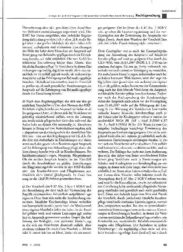 Vorschauseite 6: Leistungen der häuslichen Pflege auch in betreuten Wohnformen für Menschen mit Behinderung