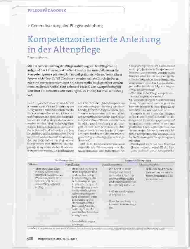 Vorschauseite 1: Kompetenzorientierte Anleitung in der Altenpflege