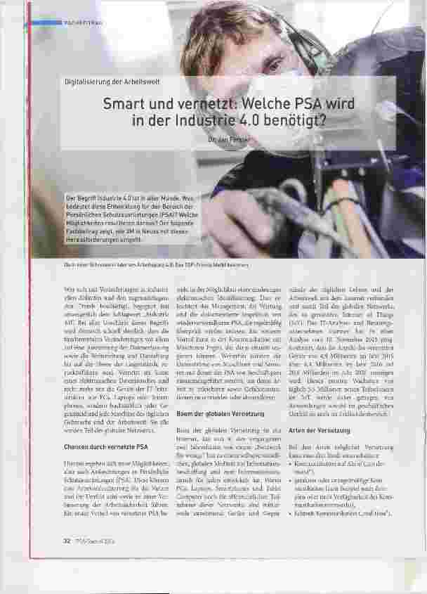 Vorschauseite 1: Smart und vernetzt: Welche PSA wird in der Industrie A.O benötigt?
