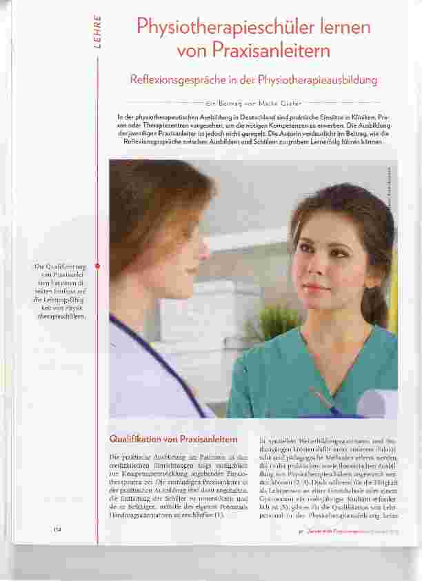 Vorschauseite 1: Physiotherapieschüler lernen von Praxisanleitern
