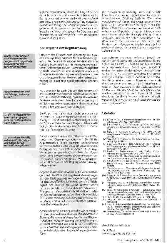 Vorschauseite 5: Der chronische Rückenschmerz und seine Begutachtung (II)
