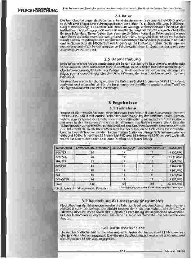 Vorschauseite 4: Deutsche Version des Assessmentinstruments Health of the Nation Outcome Scales (HoNOS-P)