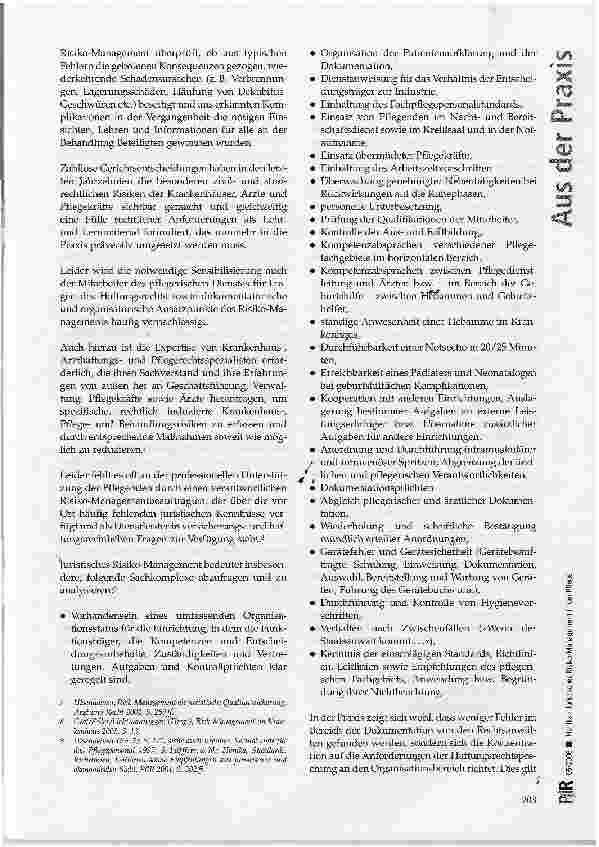 Vorschauseite 2: Juristisches Risiko-Management in der Pflege