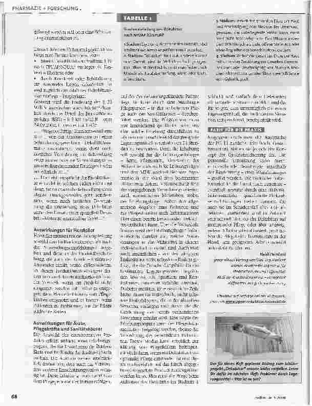 Vorschauseite 2: Neue Anforderungen an Hilfsmittel gegenMDS stärkt Position der Pflegefachkräfte