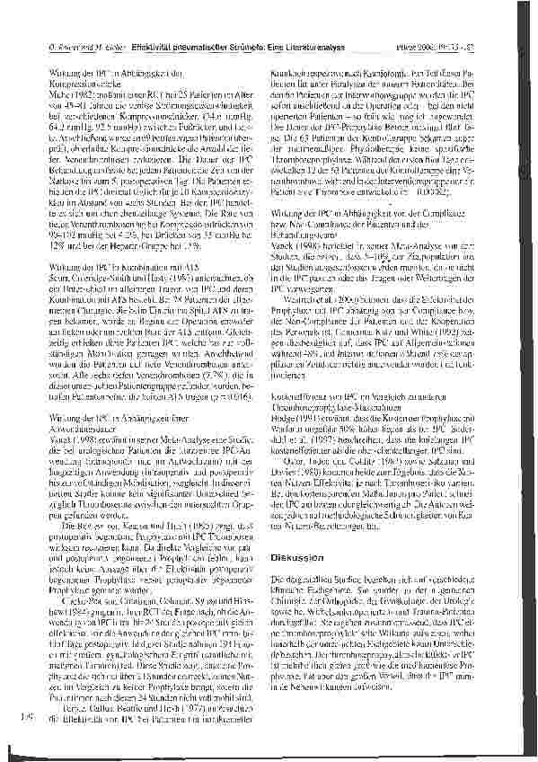 Vorschauseite 5: Thromboseprophylaktischer Effekt intermittierend komprimierender, pneumatischer Strümpfe (IPC): Eine systematische Literaturanalyse