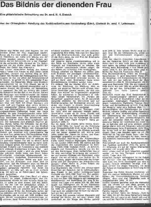 Vorschauseite 1: Das Bildnis der dienenden Frau Eine philatelistische Betrachtung