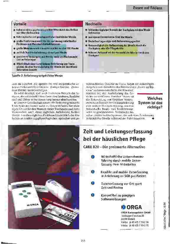 Vorschauseite 4: Ein moderner Baustein Häuslicher Pflege Systeme für Essen auf Rädern