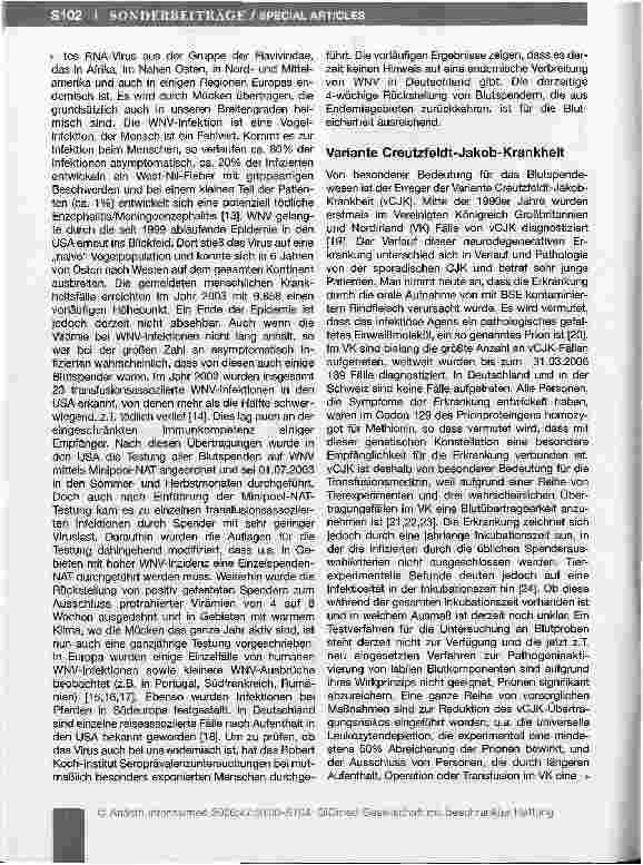 Vorschauseite 3: Durch Blut übertragbare Infektionen-Aktueller Kenntnisstand, aktuelle Datenlage* -