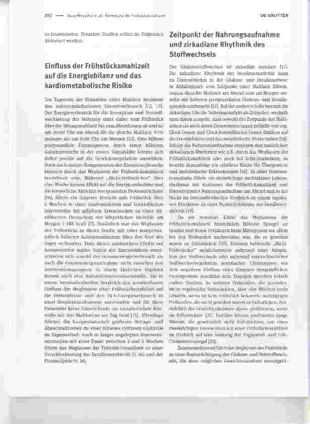 Vorschauseite 2: Bedeutung der Frühstücksmahlzeit für die Regulation des Körpergewichts und das kardiometabolische Risiko