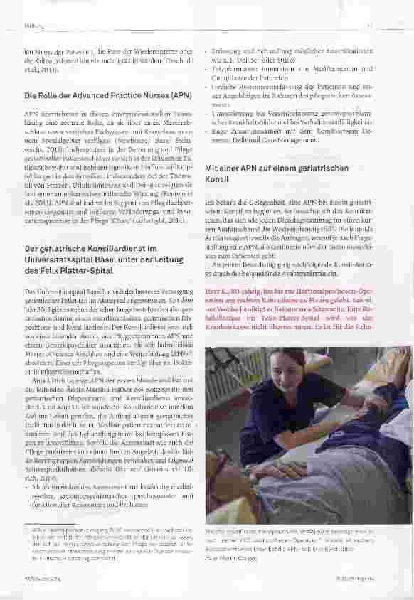 Vorschauseite 3: Die Advanced Practice Nurse (APN) in einem geriatrischen Konsiliardienst