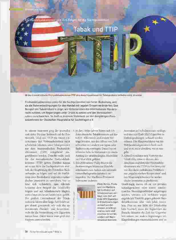 Vorschauseite 1: Tabak und TTIP