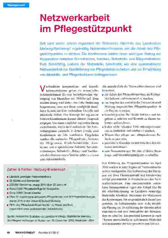 Vorschauseite 1: Netzwerkarbeit im Pflegestützpunkt