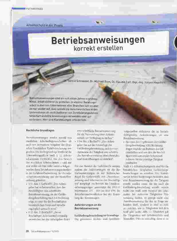 Vorschauseite 1: Betriebsanweisungen korrekt erstellen