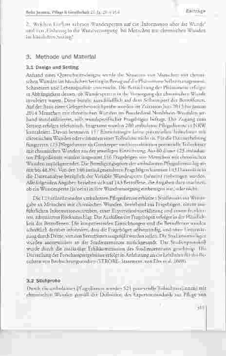 Vorschauseite 4: Einfluss von Wundexperten auf Selbstmanagement, Schmerzen und Lebensqualität von Menschen mit chronischen Wunden im häuslichen Setting