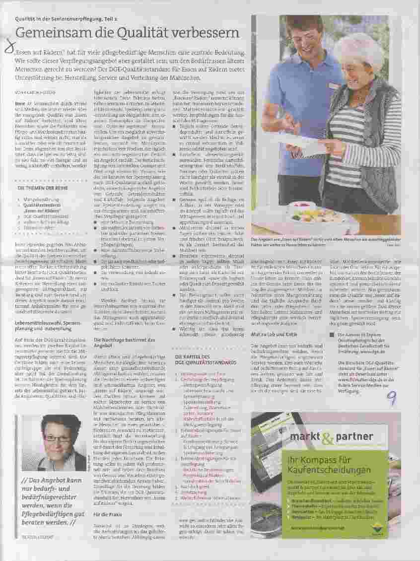 Vorschauseite 1: Qualität in der Seniorenverpflegung, Teil 2 Gemeinsam die Qualität verbessern