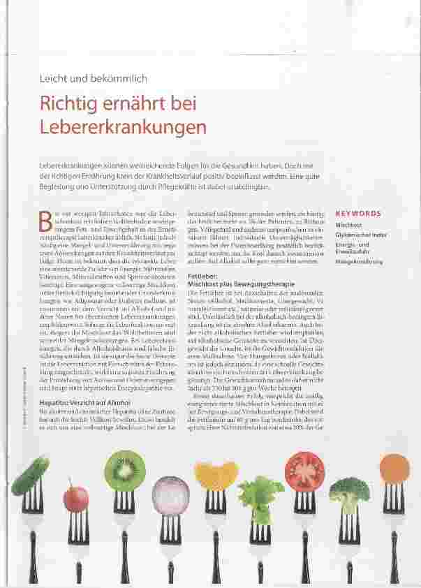 Vorschauseite 1: Richtig ernährt bei Lebererkrankungen