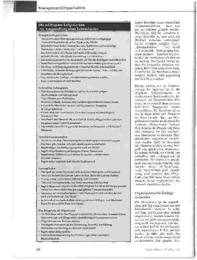 Vorschauseite 3: Lebenshaus statt AltenheimZufriedene Bewohner durch konsequente Kundenorientierung Teil 2