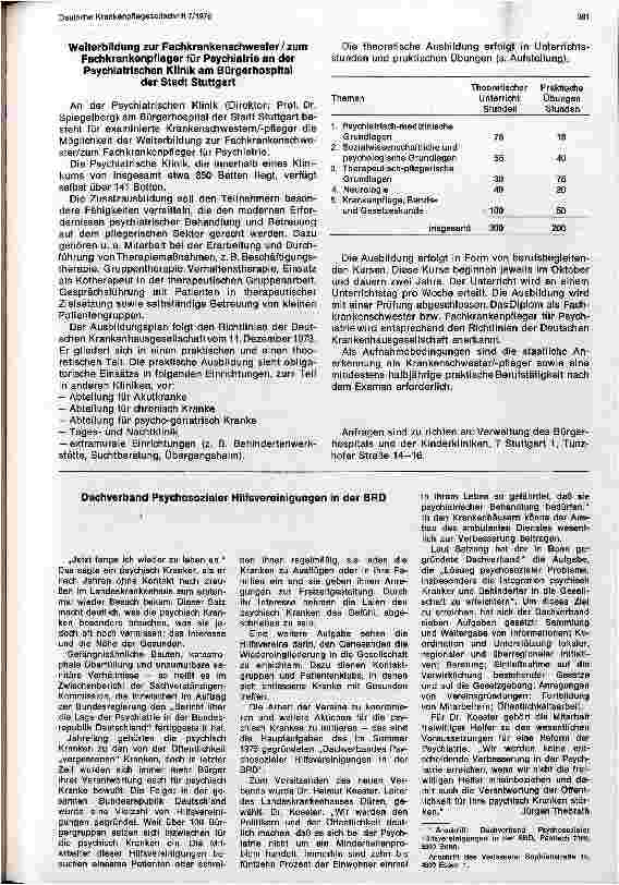 Vorschauseite 3: Die Notwendigkeit zur Weiterbildung zur Fachschwester/Fachpfleger für die Psychatrie