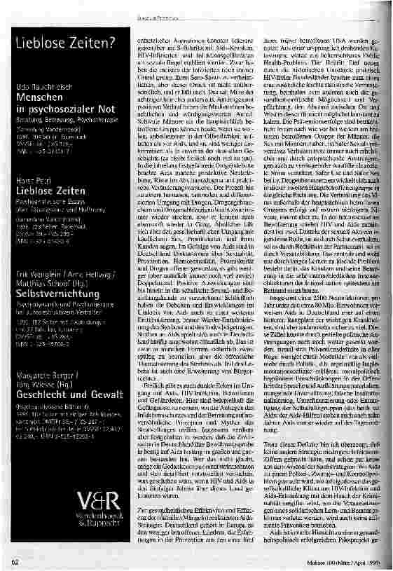 Vorschauseite 2: Aids-Politik in Deutschland Zwischenbilanz und Perspektiven