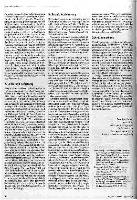 Vorschauseite 6: Aids-Politik in Deutschland Zwischenbilanz und Perspektiven