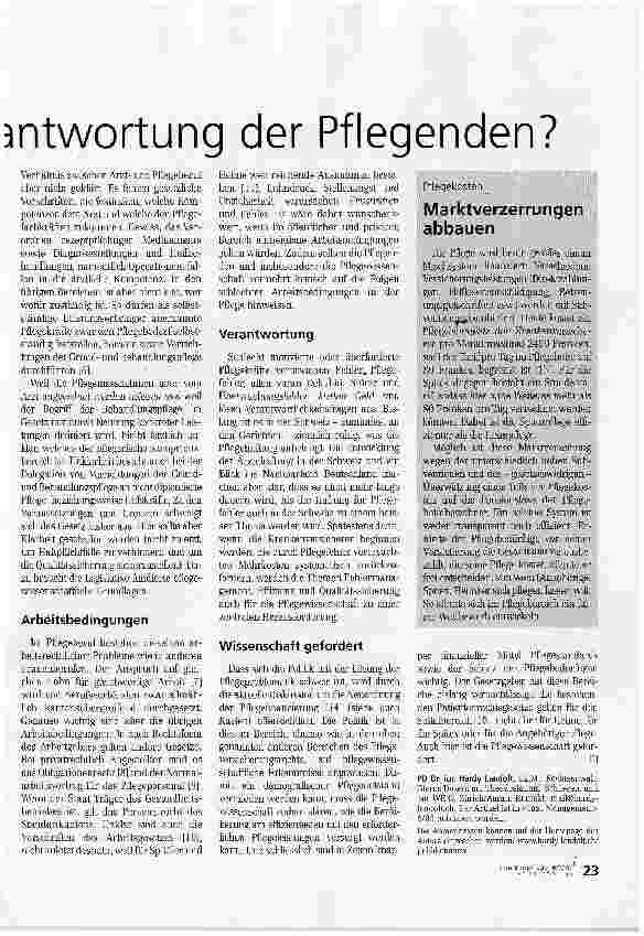 Vorschauseite 2: Wo beginnt und endet die Verantwortung der Pflegenden?