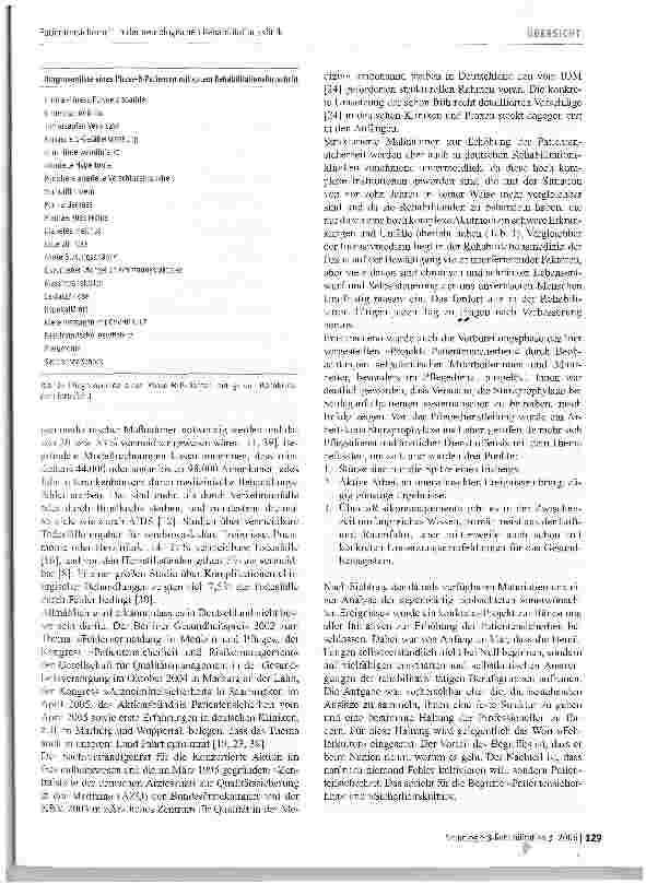 Vorschauseite 2: Patientensicherheit in der neurologischen Rehabilitationsklinik - Erfahrungen und Strukturvorschläge