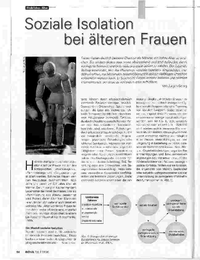 Vorschauseite 1: Soziale Isolation bei älteren Frauen
