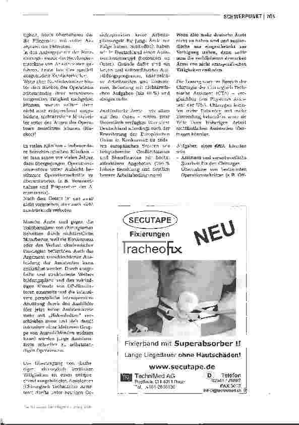 Vorschauseite 2: Physician Assistant - ein neues Berufsbild neben dem Chirurgen