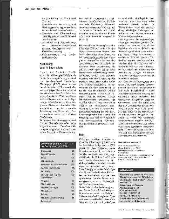 Vorschauseite 3: Physician Assistant - ein neues Berufsbild neben dem Chirurgen