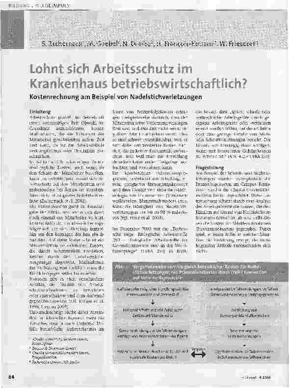 Vorschauseite 1: Lohnt sich Arbeitsschutz im Krankenhaus betriebswirtschaftlich?