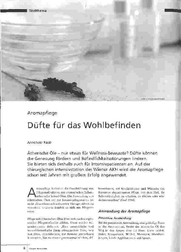 Vorschauseite 1: Aromapflege - Düfte für das Wohlbefinden