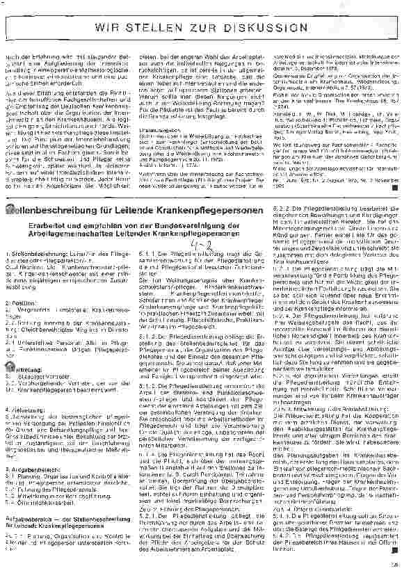 Vorschauseite 1: Stellenausschreibung für Leitende Krankenpflegepersonen